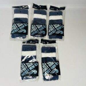 Navy & White Striped Wrist Bands Lot of 5 Pkgs 10 Total Ridgeview Cotton USA